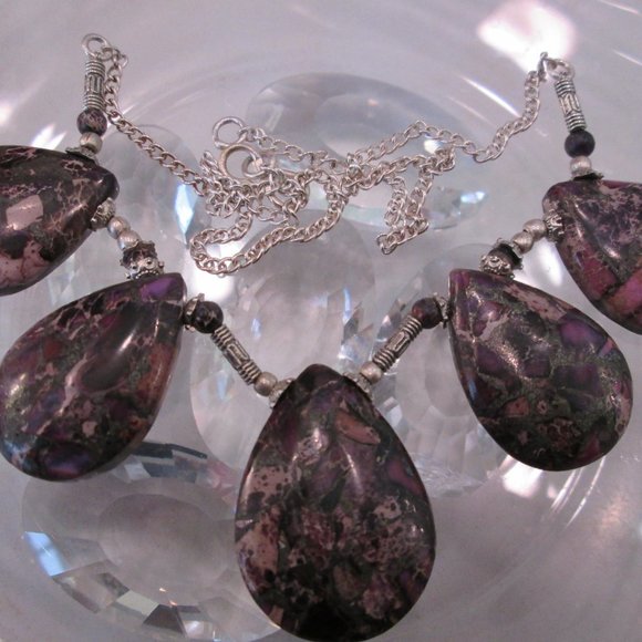 TURQUOISE GEMSTONE LADIES NATURAL 925 STERLING SILVER NECKLACE - Picture 4 of 8